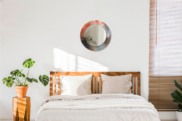 Specchio tondo con cornice stampata Marmi di onice