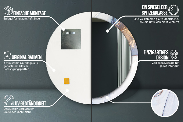 Specchio tondo stampato Arte liquida astratta