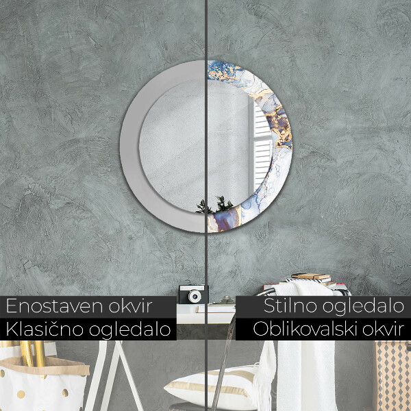 Specchio tondo stampato Arte liquida astratta