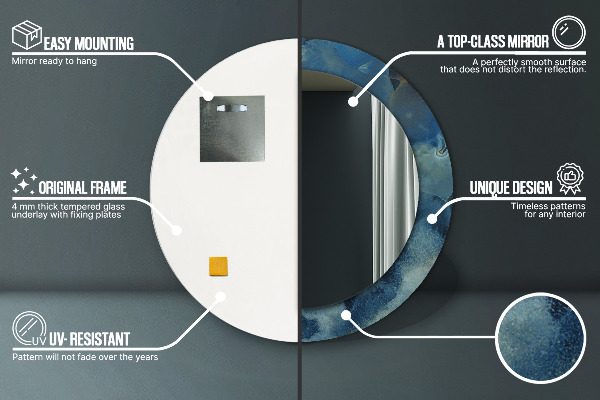 Specchio tondo stampato Onyx di marmo