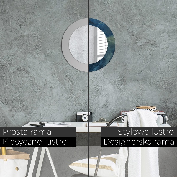 Specchio tondo stampato Onyx di marmo