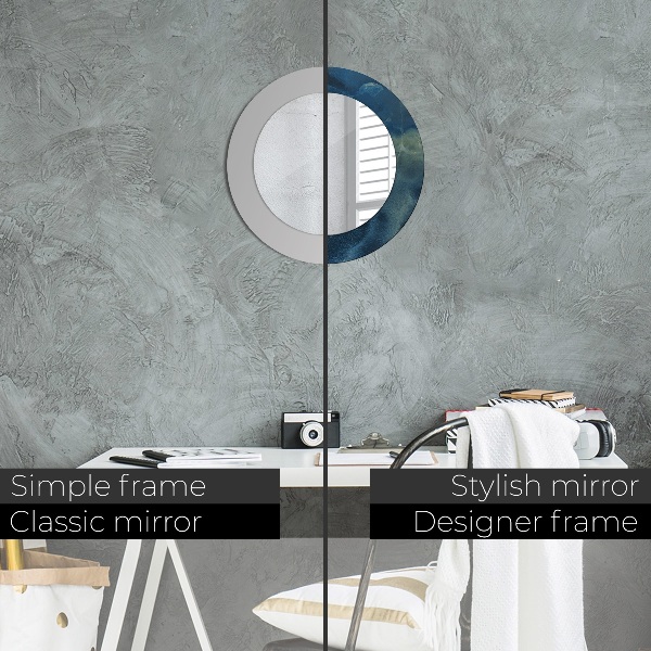 Specchio tondo stampato Onyx di marmo