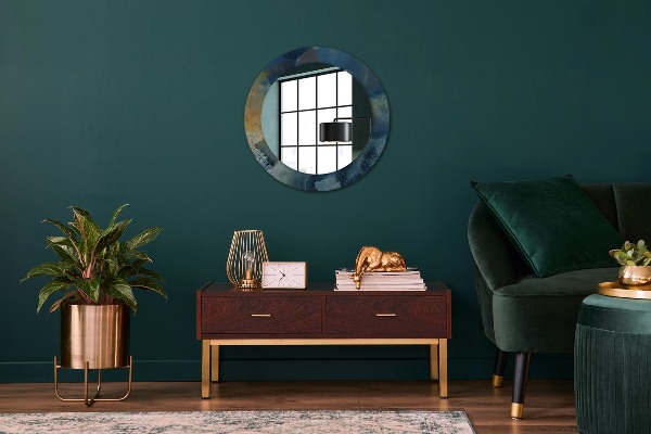 Specchio tondo stampato Onyx di marmo