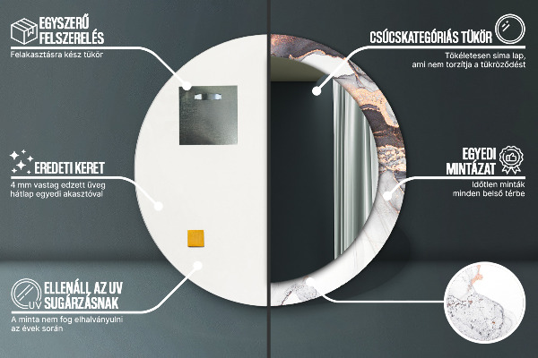 Specchio tondo stampato Fluido astratto