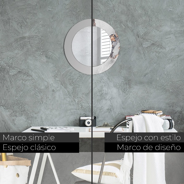 Specchio tondo stampato Fluido astratto