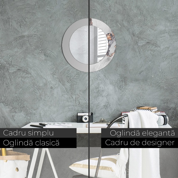 Specchio tondo stampato Fluido astratto