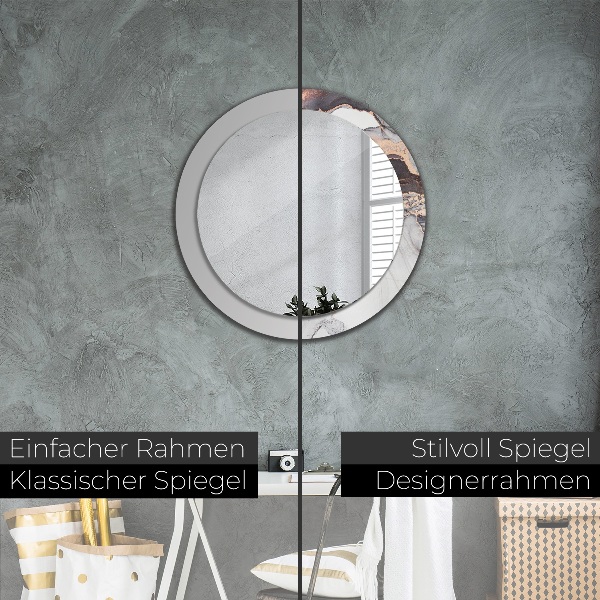 Specchio tondo stampato Fluido astratto