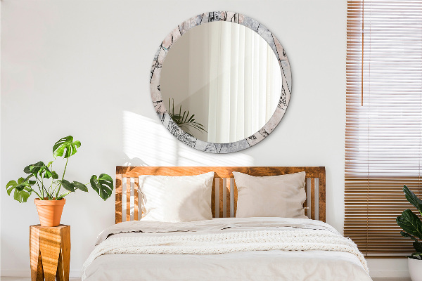 Specchio tondo stampato Astrazione animale