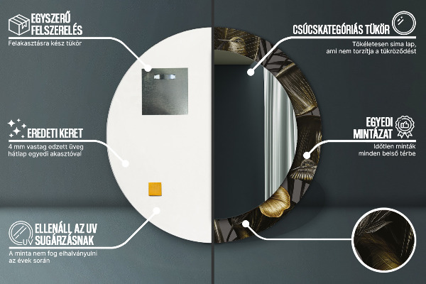 Specchio tondo decoro Fiori di ibisco