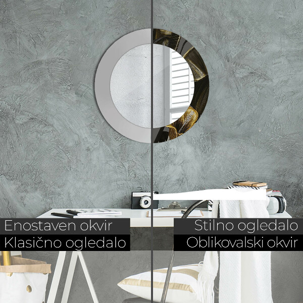 Specchio tondo decoro Fiori di ibisco