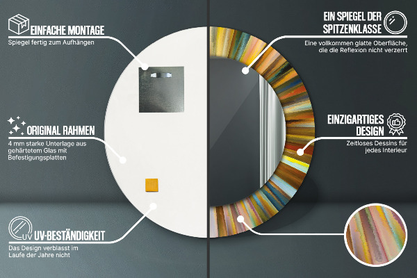 Specchio tondo decoro Pattern radiale astratto