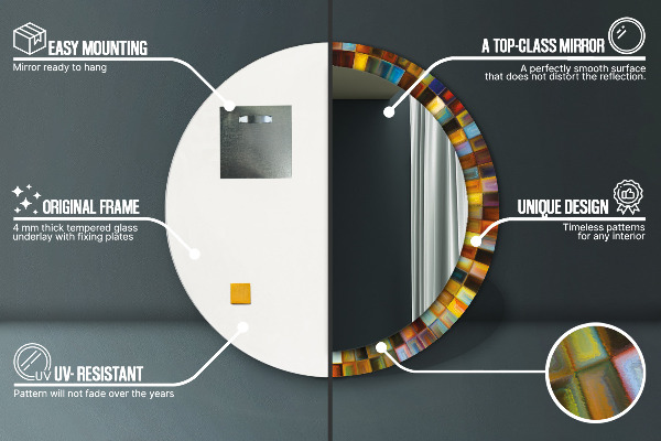 Specchio tondo decoro Pattern radiale astratto