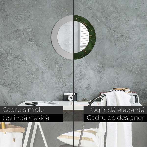 Specchio tondo decoro Foglia astratta