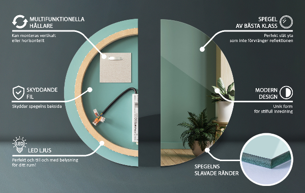 Specchio bagno rotondo retroilluminato fi 50 cm