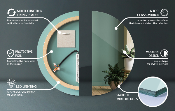Specchio per bagno rotondo con led fi 60 cm