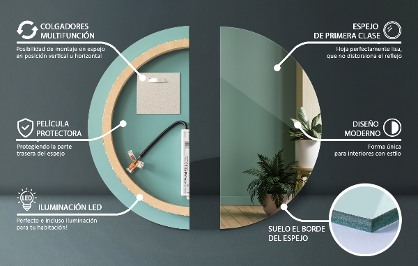 Specchiera bagno rotondo con led fi 80 cm