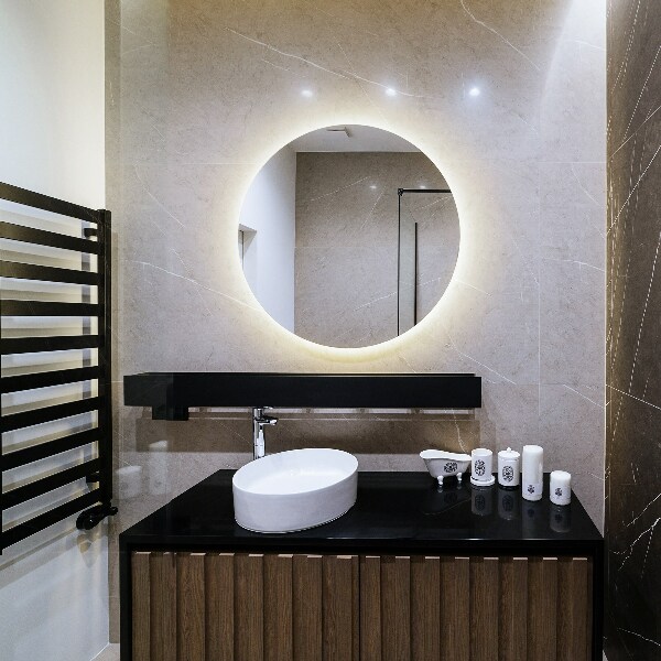 Specchiera bagno rotondo con led fi 80 cm