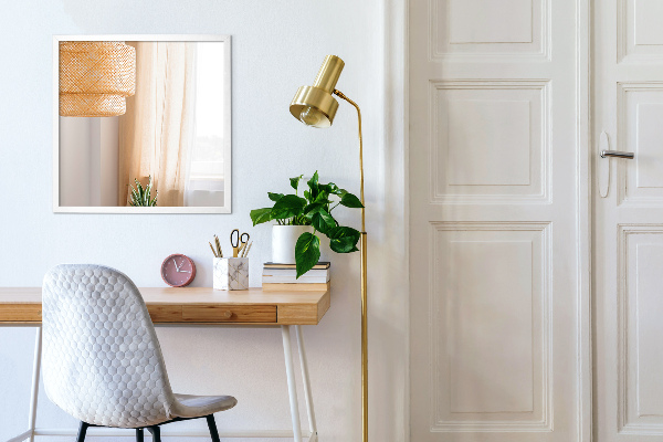 Specchio rettangolare decorativo bianco 70x50 cm