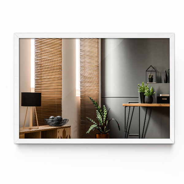 Specchio rettangolare con cornice bianca 80x60 cm