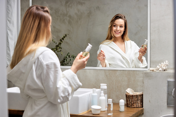 Specchio rettangolare camera da letto bordo bianco 80x60 cm