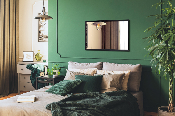 Specchio corridoio rettangolare con cornice nera 50x50 cm