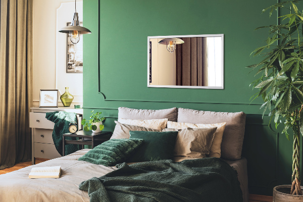 Specchio soggiorno rettangolare con cornice bianca 100x70 cm