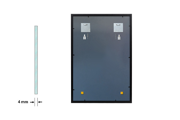 Specchio soggiorno rettangolare nero 50x50 cm