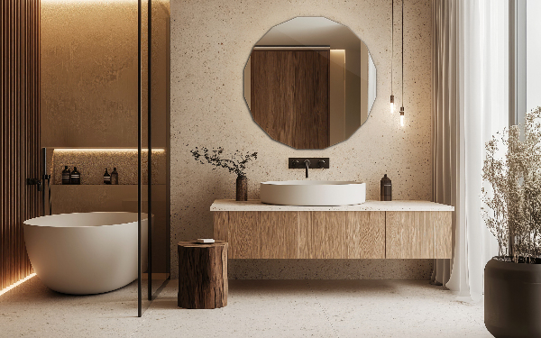 Specchio poligonale aggiunta moderna 100x100 cm