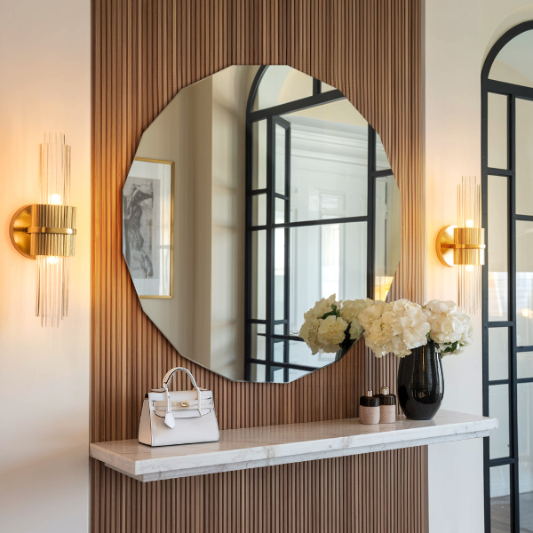 Specchio poligonale aggiunta moderna 100x100 cm