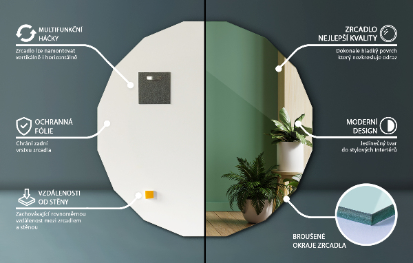 Specchio geometrico dalla forma originale 50x50 cm