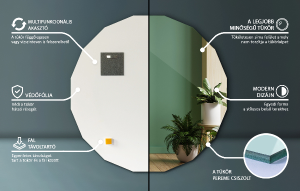 Specchio geometrico dalla forma originale 50x50 cm