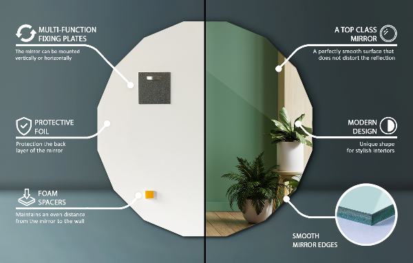 Specchio geometrico estetico 80x80 cm