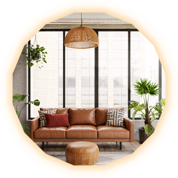 Specchio poligonale LED 50x50 cm