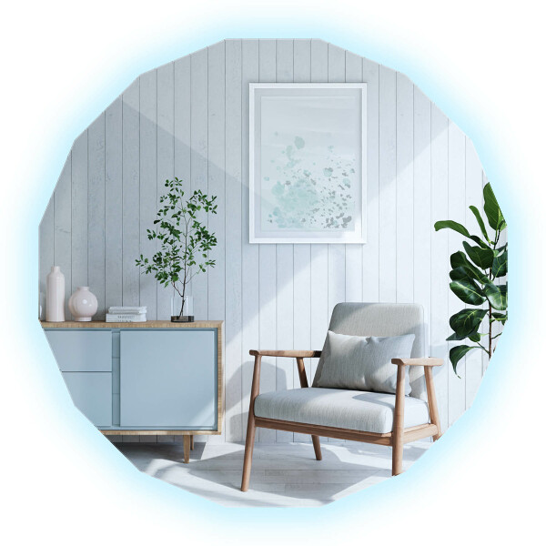Specchio poligonale LED 80x80 cm