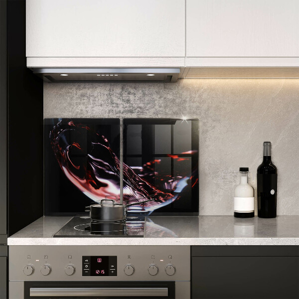 Copri piano cottura in vetro Un bicchiere di vino rosso