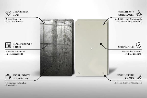 Copri piano cottura in vetro Struttura del metallo
