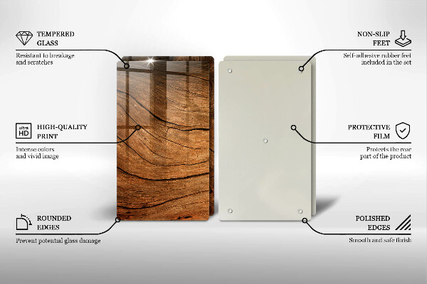 Copri piano cottura in vetro Struttura della tavola di legno