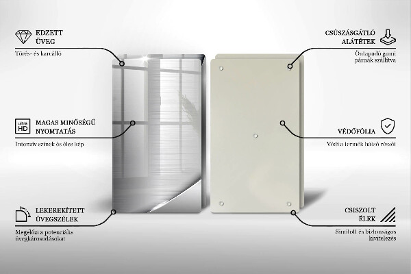 Copri piano cottura in vetro Forme metalliche