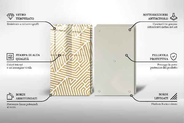 Copri piano cottura in vetro Linee geometriche