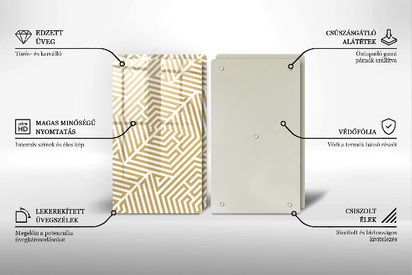 Copri piano cottura in vetro Linee geometriche