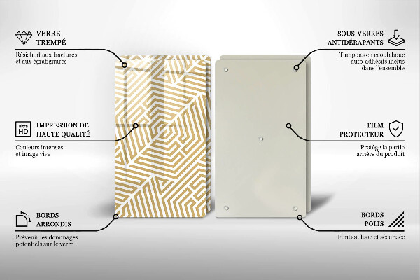 Copri piano cottura in vetro Linee geometriche