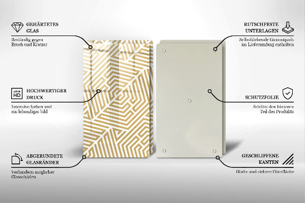 Copri piano cottura in vetro Linee geometriche