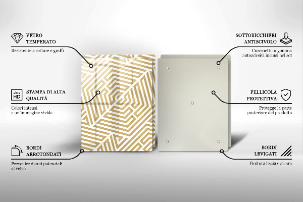 Copri piano cottura in vetro Linee geometriche