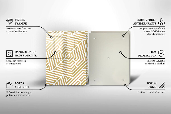 Copri piano cottura in vetro Linee geometriche