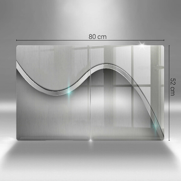 Copri piano cottura in vetro Astrazione del metallo