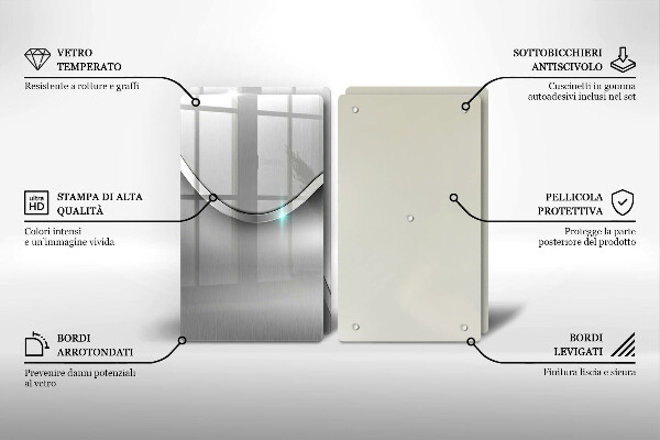 Copri piano cottura in vetro Astrazione del metallo
