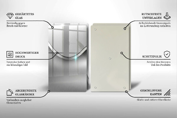 Copri piano cottura in vetro Astrazione del metallo