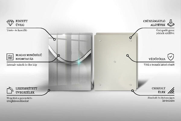 Copri piano cottura in vetro Astrazione del metallo