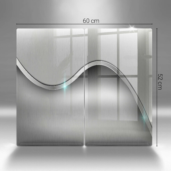 Copri piano cottura in vetro Astrazione del metallo