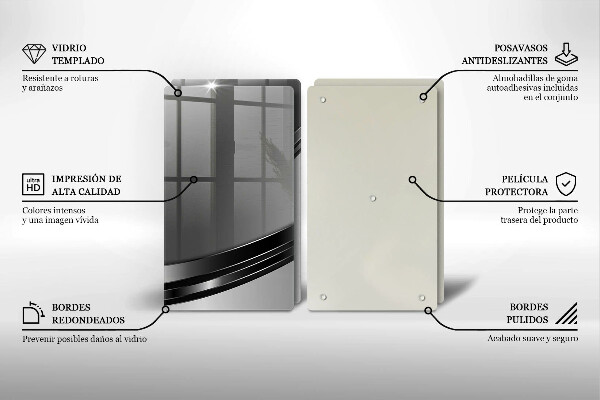 Copri piano cottura in vetro Astrazione del metallo